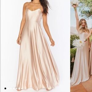 Show Me Your MuMu Faith Maxi Bridesmaid Dress
Champagne Luxe Satin
